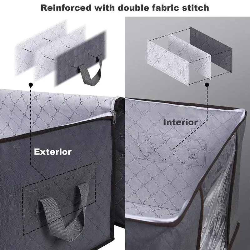 6 Piece Fabric Storage Bags for Organizing Bedroom