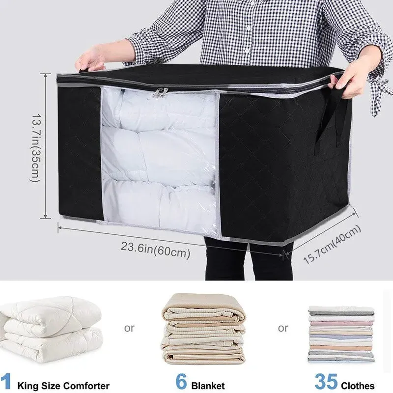 6 Piece Fabric Storage Bags for Organizing Bedroom