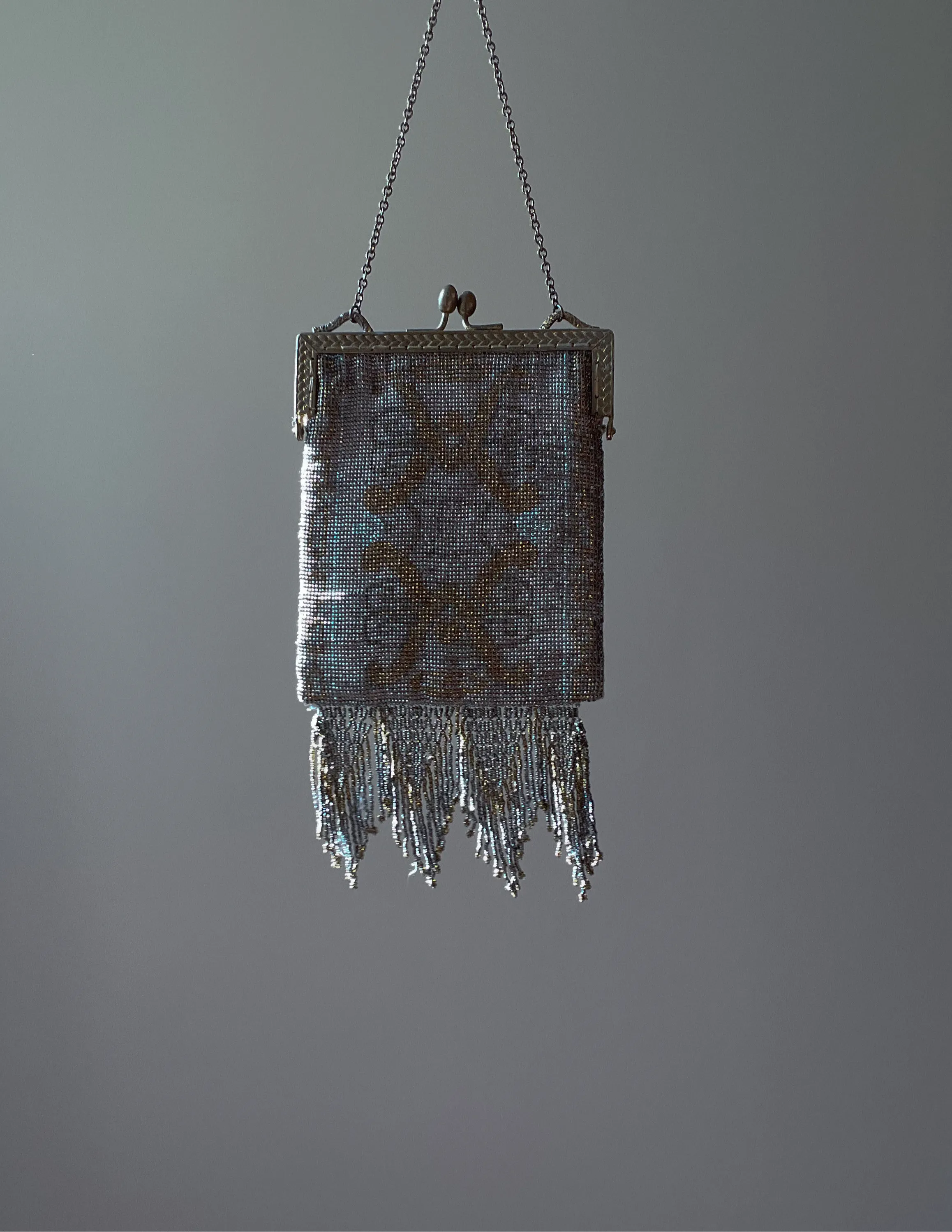 Antique Metal Beaded Evening Bag