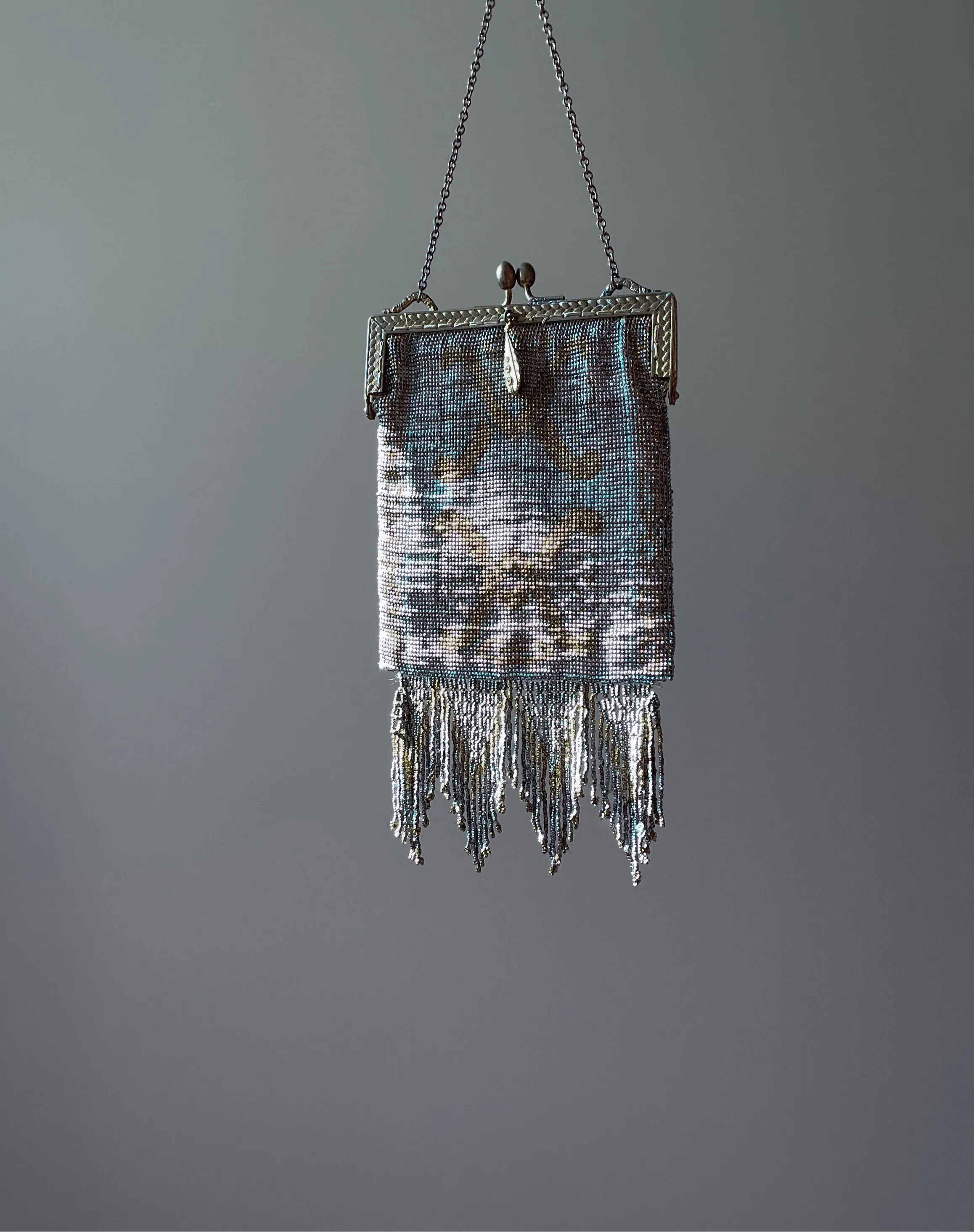 Antique Metal Beaded Evening Bag