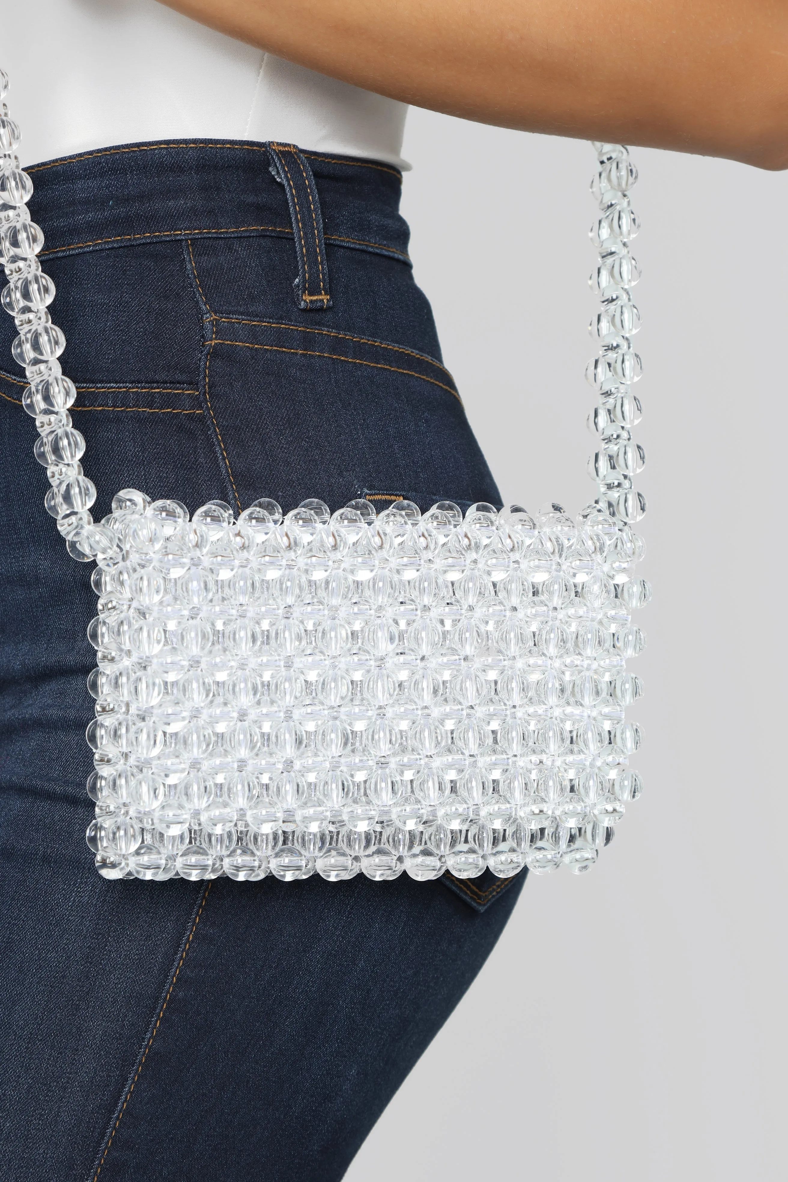 Bead And Boujee Crossbody Bag - Clear