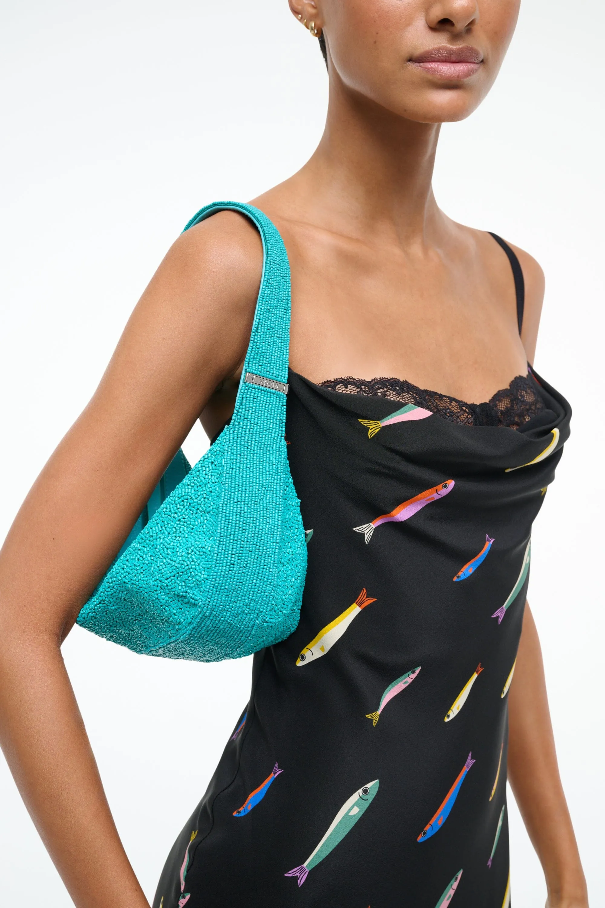 DEMY BEADED SHOULDER BAG | TEAL