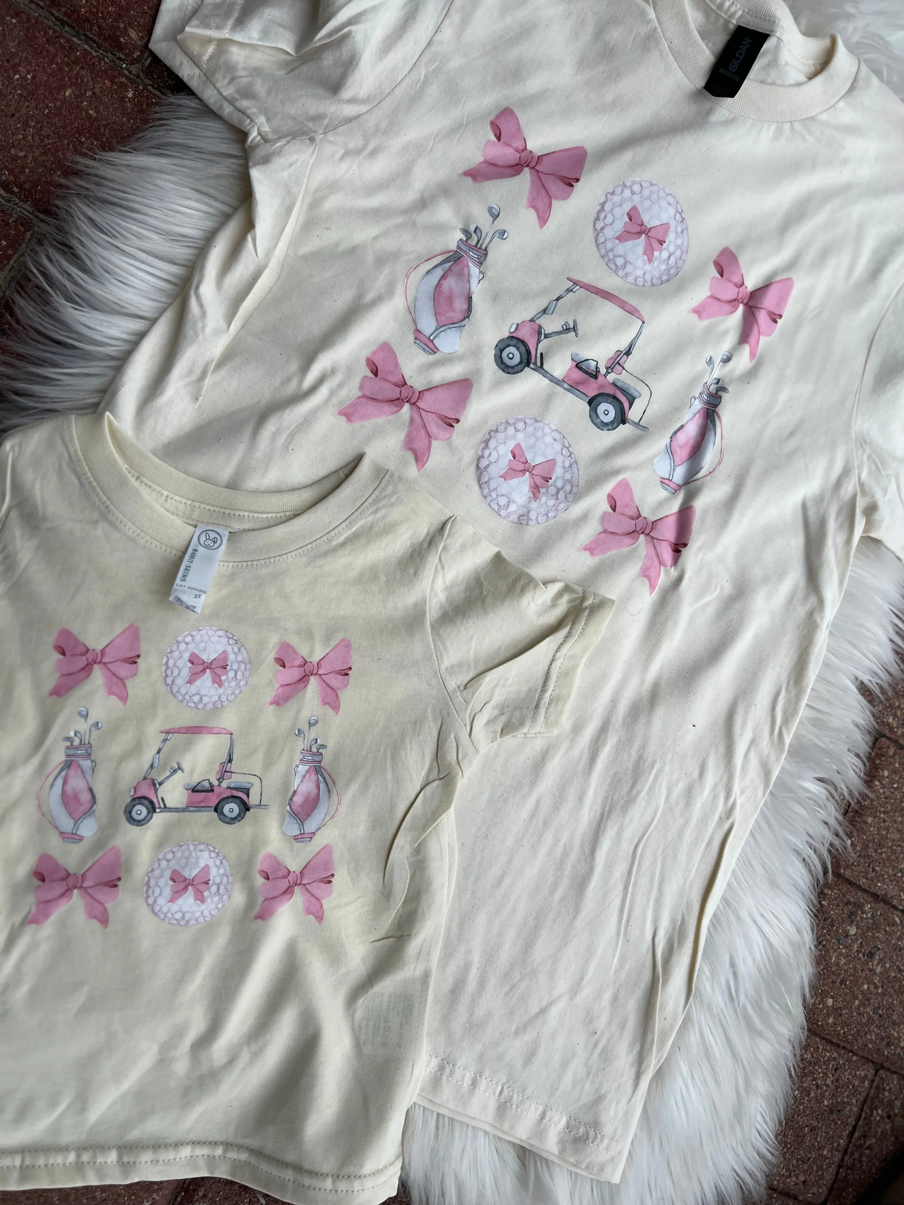 Golf Boujee Pink bow shirts Mom & Me - Kid Size