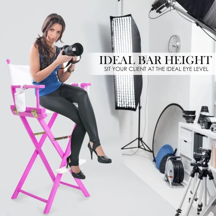La Bella 2 Set Pink Folding Tall Chair Dark Humor Movie Director 75cm