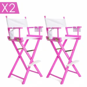 La Bella 2 Set Pink Folding Tall Chair Dark Humor Movie Director 75cm