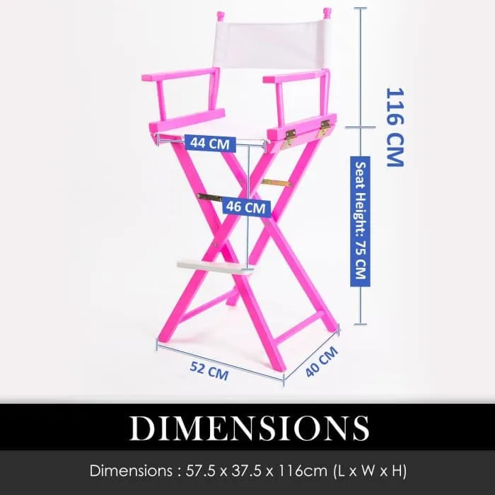 La Bella 2 Set Pink Folding Tall Chair Dark Humor Movie Director 75cm