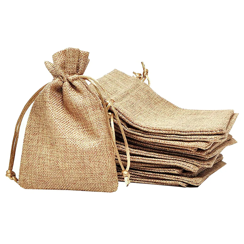 Mandala Crafts Burlap Bags with Drawstring - Small Drawstring Pouch Set - Bulk Rustic Linen Burlap Drawstring Bags for Burlap Gift Bags Wedding Party Coffee Candy Favor Bags 20 PCs