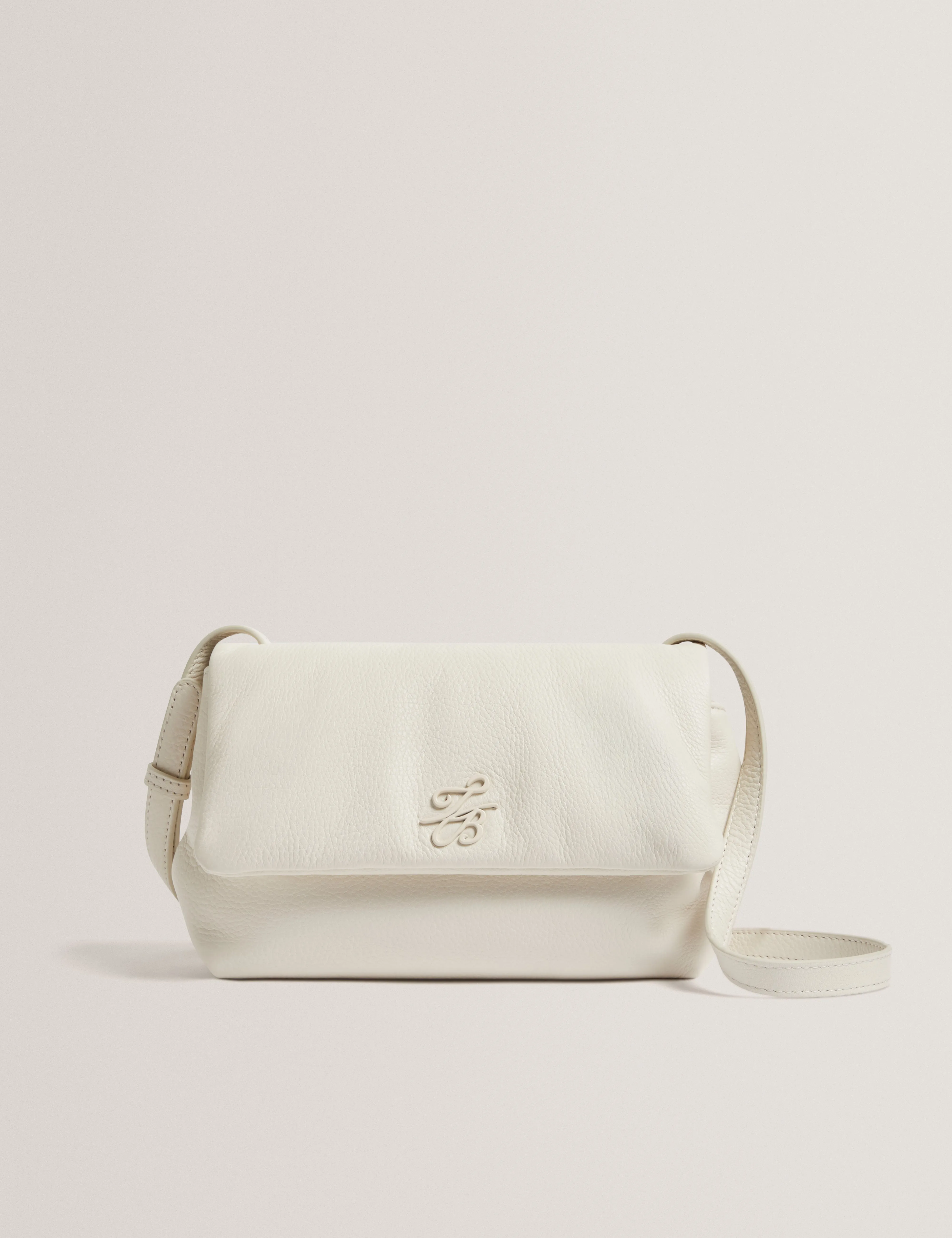 Marrisa Padded Leather Crossbody Bag Ecru