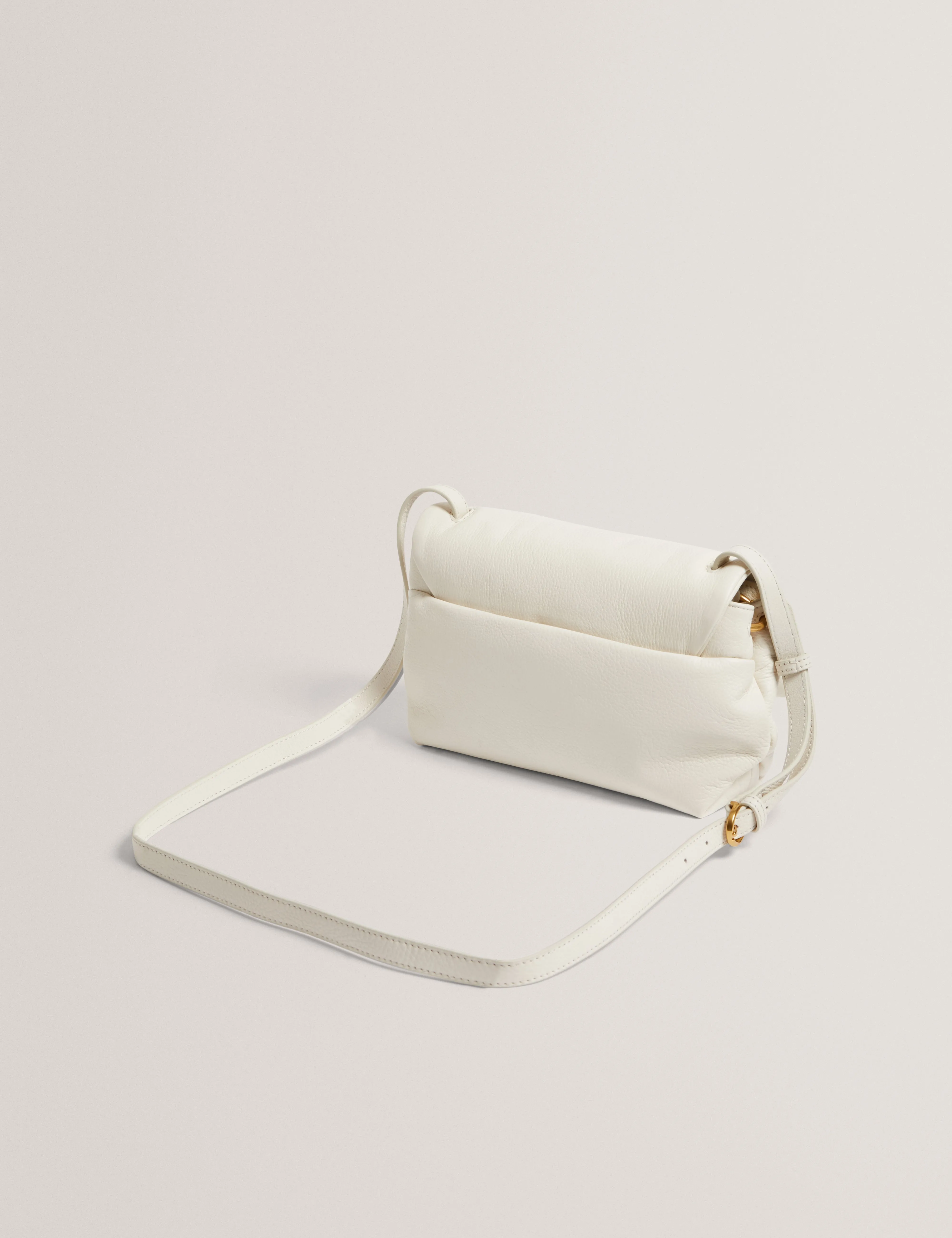 Marrisa Padded Leather Crossbody Bag Ecru