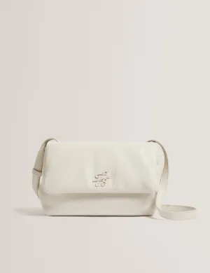 Marrisa Padded Leather Crossbody Bag Ecru