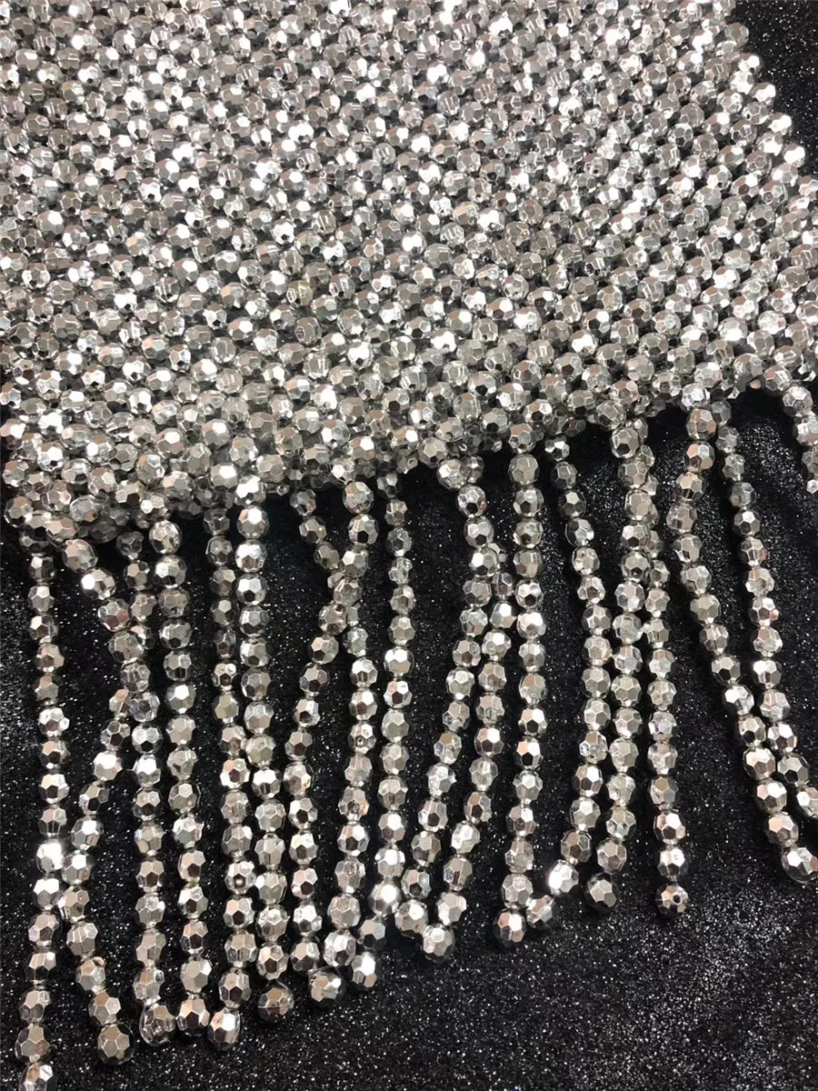 Silver star seed Beaded Bag