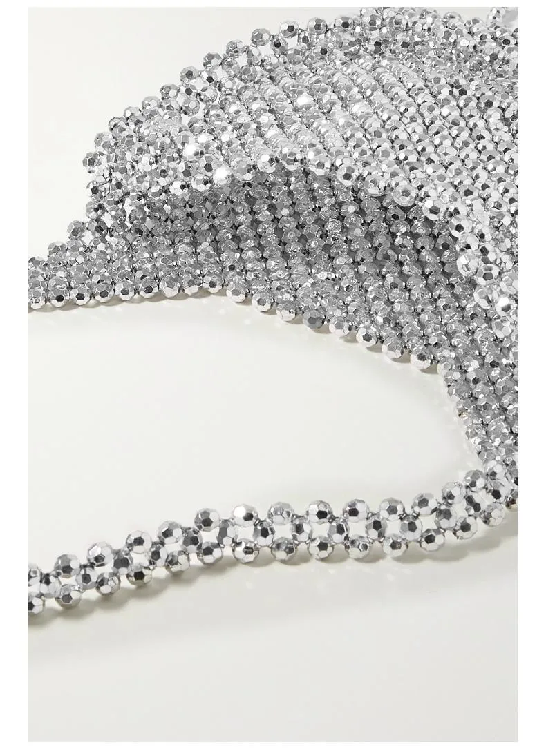 Silver star seed Beaded Bag