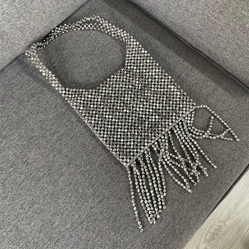 Silver star seed Beaded Bag