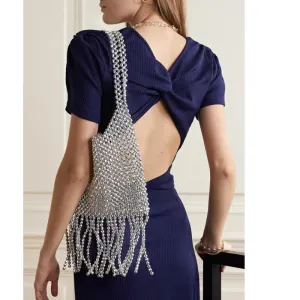Silver star seed Beaded Bag