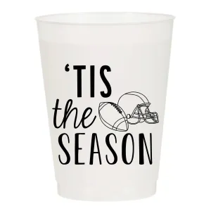 Tis The Season Football Tailgate Frosted Cups- Sports: Pack of 6