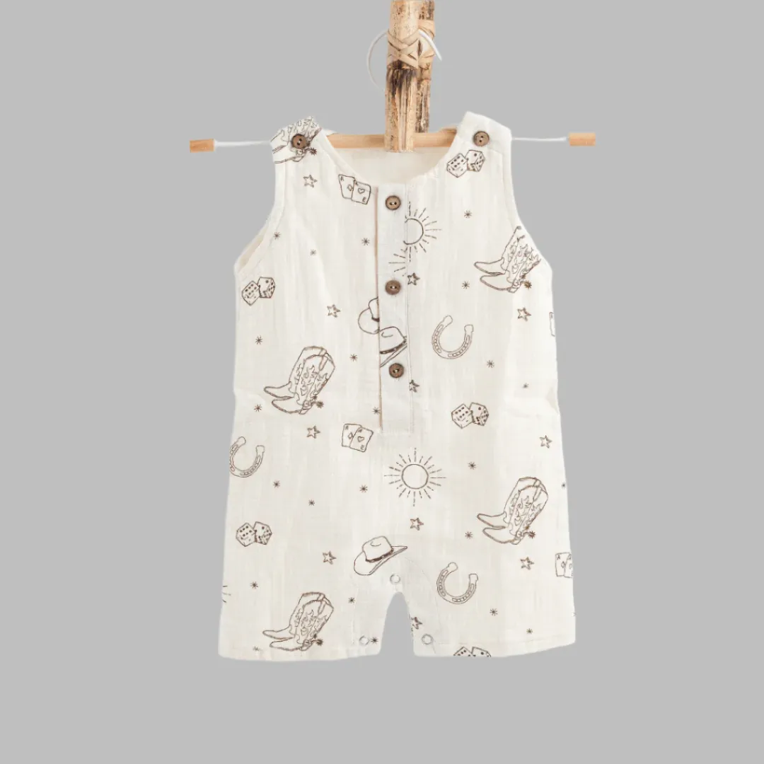 Wild Wild West Double Layer Muslin Romper/Jumpsuit/Onesie